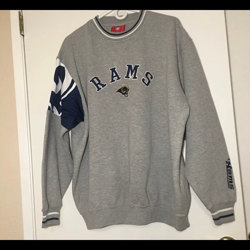 RAMS PULLOVER SWEATER EMBROIDERED NFL,COTTON SWEAT